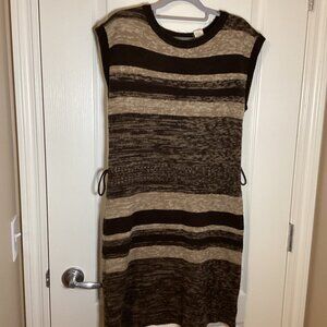 Allison Brittney Women's Knit Stretch Sweater Dress Sleeveless Crew Neck Warm